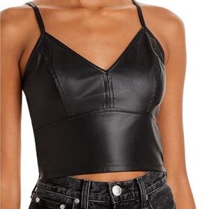 Bloomingdales Aqua faux leather bustier size small adjustable straps